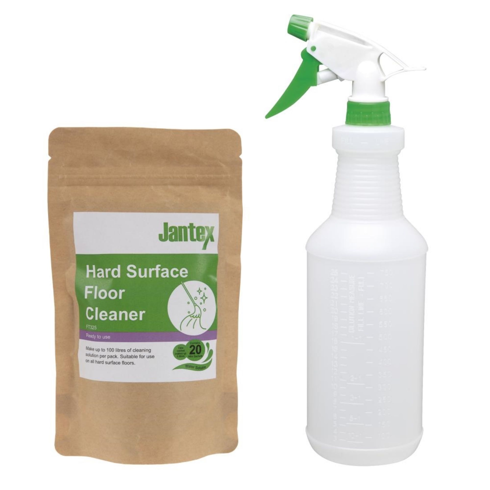 Picture of Jantex Green Hard Surface Floor Cleaner Sachets (Pack of 20)