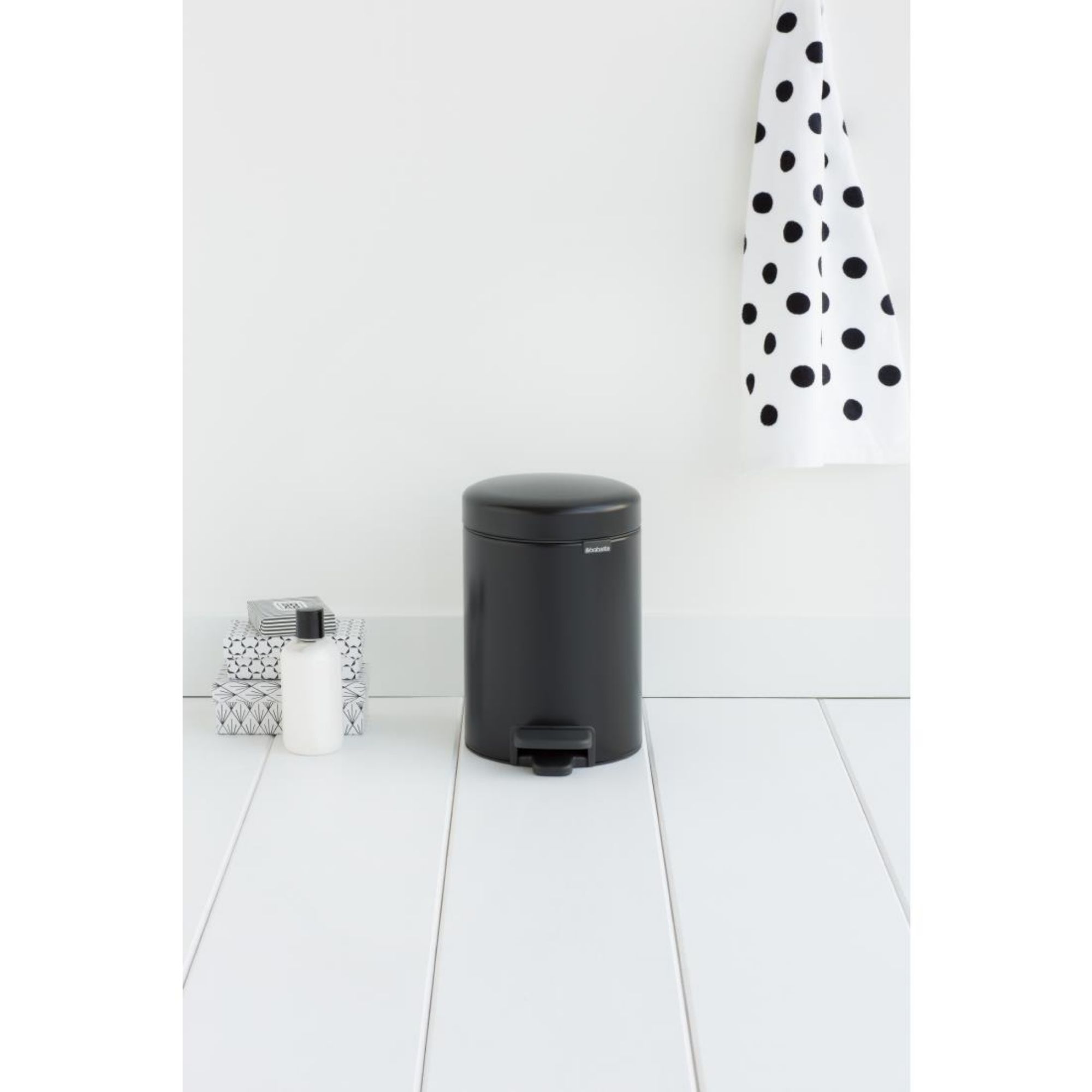 Picture of Brabantia Newlcon Pedal Bin Matt Black 3Ltr
