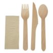 Picture of eGreen Individually Kraft Wrapped 4-in-1 Wooden Cutlery Set (250 pack)