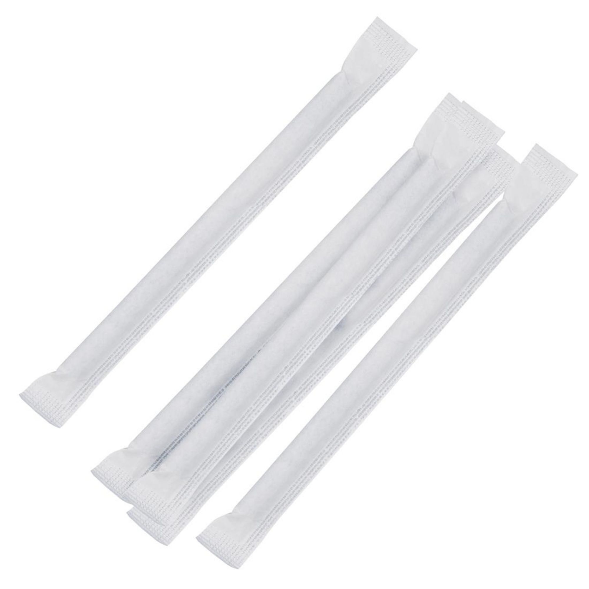 Picture of Fiesta Compostable Individually Wrapped Paper Cocktail Stirrer Straws Black (250 Pack)