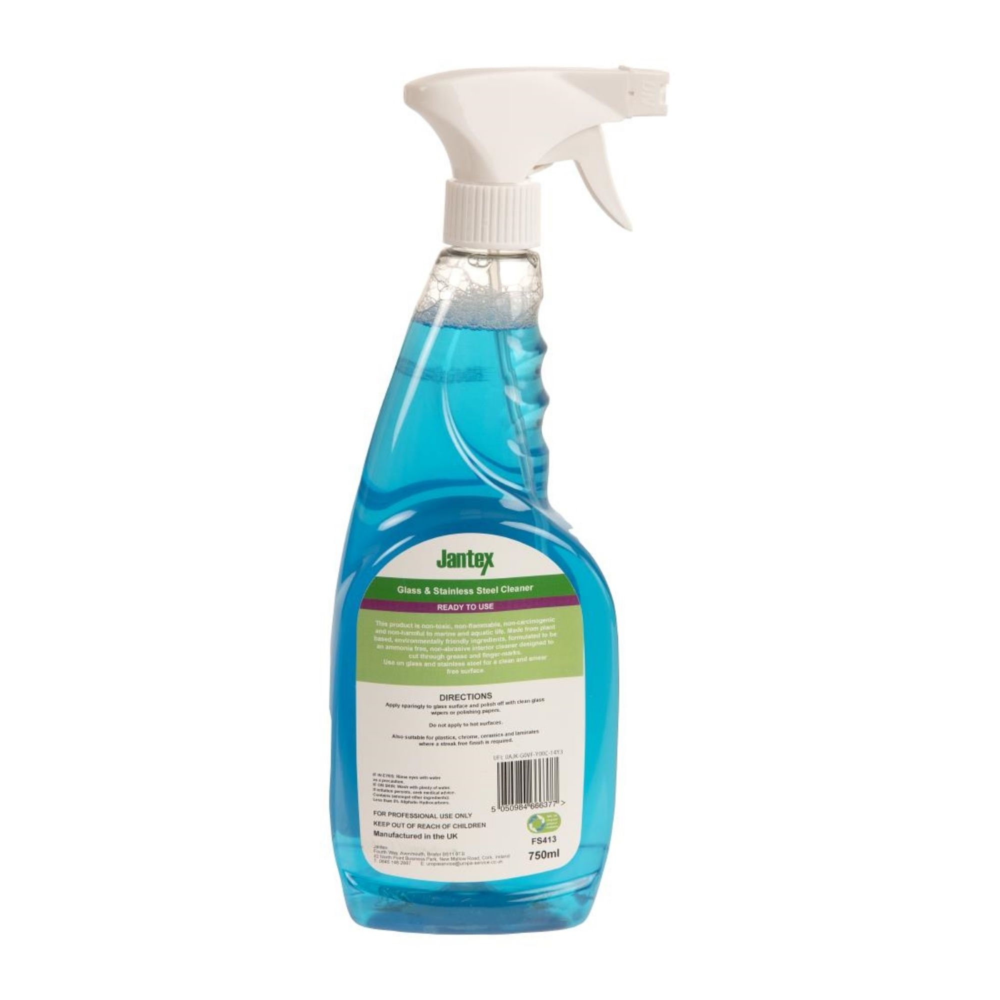 Picture of Jantex Green Glass and Stainless Steel Cleaner Ready To Use 750ml