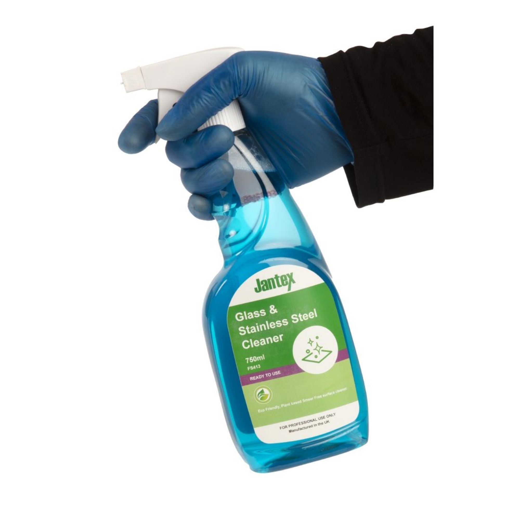 Picture of Jantex Green Glass and Stainless Steel Cleaner Ready To Use 750ml