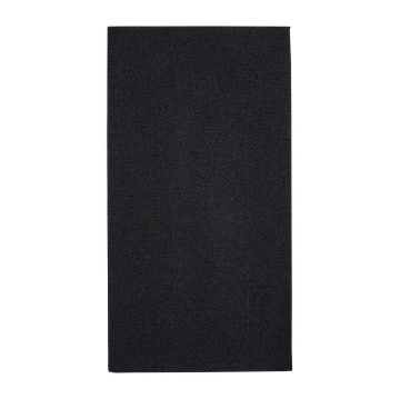 Picture of Fiesta Recyclable Premium Tablin Dinner Napkin Black 40x40cm Airlaid 1/8 Fold (500 Pack)
