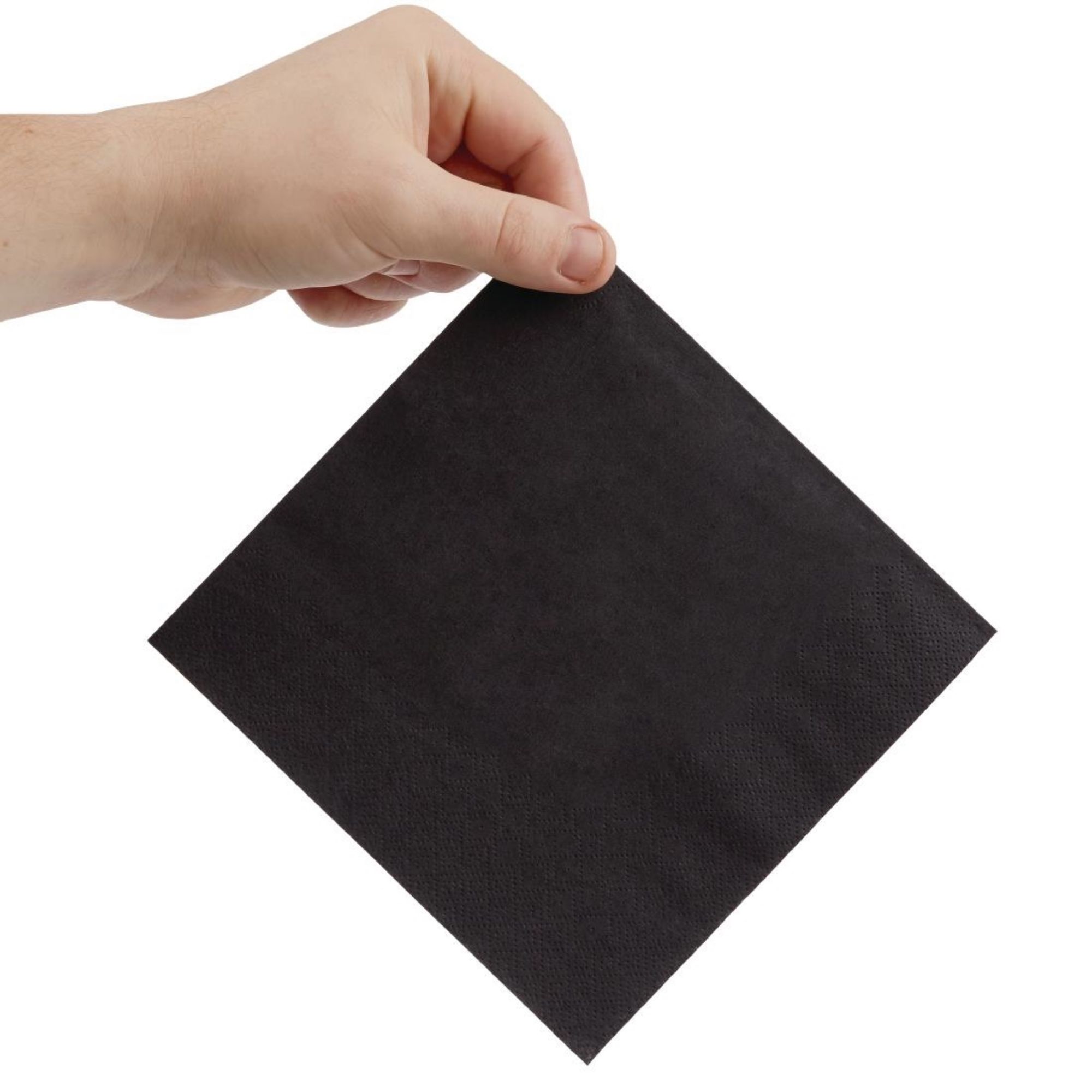 Picture of Fiesta Recyclable Lunch Napkin Black 33x33cm 2ply 1/4 Fold (Pack of 2000)
