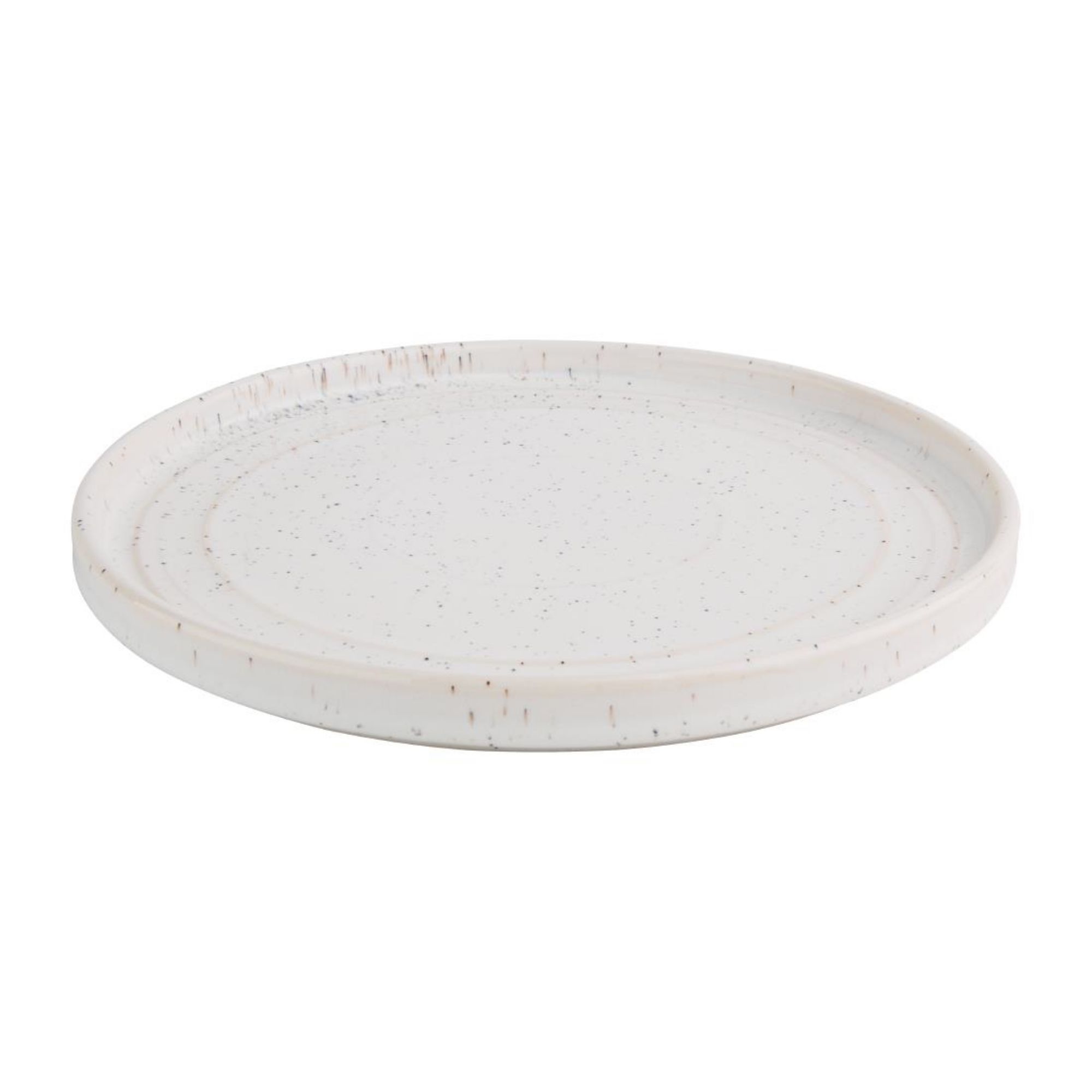 Picture of Olympia Cavolo White Speckle Flat Round Plate - 220mm (Box 6)