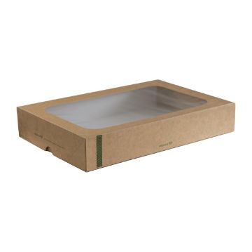 Picture of Vegware Compostable Sandwich Platters With Lid Large (25 Pack)