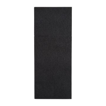 Picture of Fiesta Recyclable Premium Tablin Dinner Napkin Black 48x40cm Airlaid Pocket Fold (Pk 400)