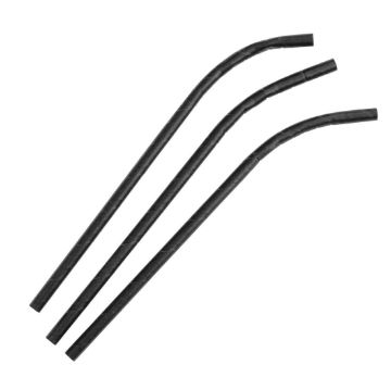 Picture of Fiesta Compostable Individually Wrapped Bendy Paper Straws Black (Pack of 250)