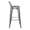 Picture of Bolero Bistro Backrest High Stools with Wooden Seat Pad Gun Metal (Pack of 4) - FB624