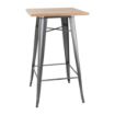 Picture of Bolero Bistro Bar Table with Wooden Top Gun Metal