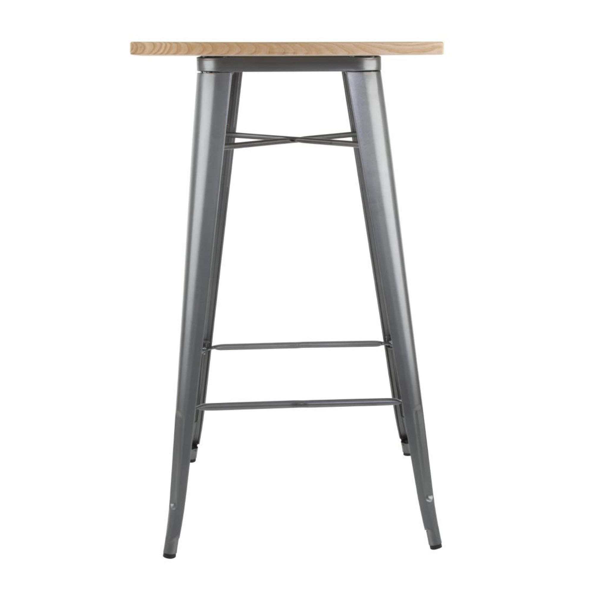 Picture of Bolero Bistro Bar Table with Wooden Top Gun Metal