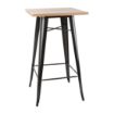 Picture of Bolero Bistro Bar Table with Wooden Top Black