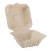 Picture of Fiesta Compostable Bagasse Burger Boxes Natural Colour 152mm (Pack of 500)