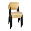 Picture of Bolero Cantina Side Chairs with Wooden Seat Pad and Backrest Black (Pack of 4)