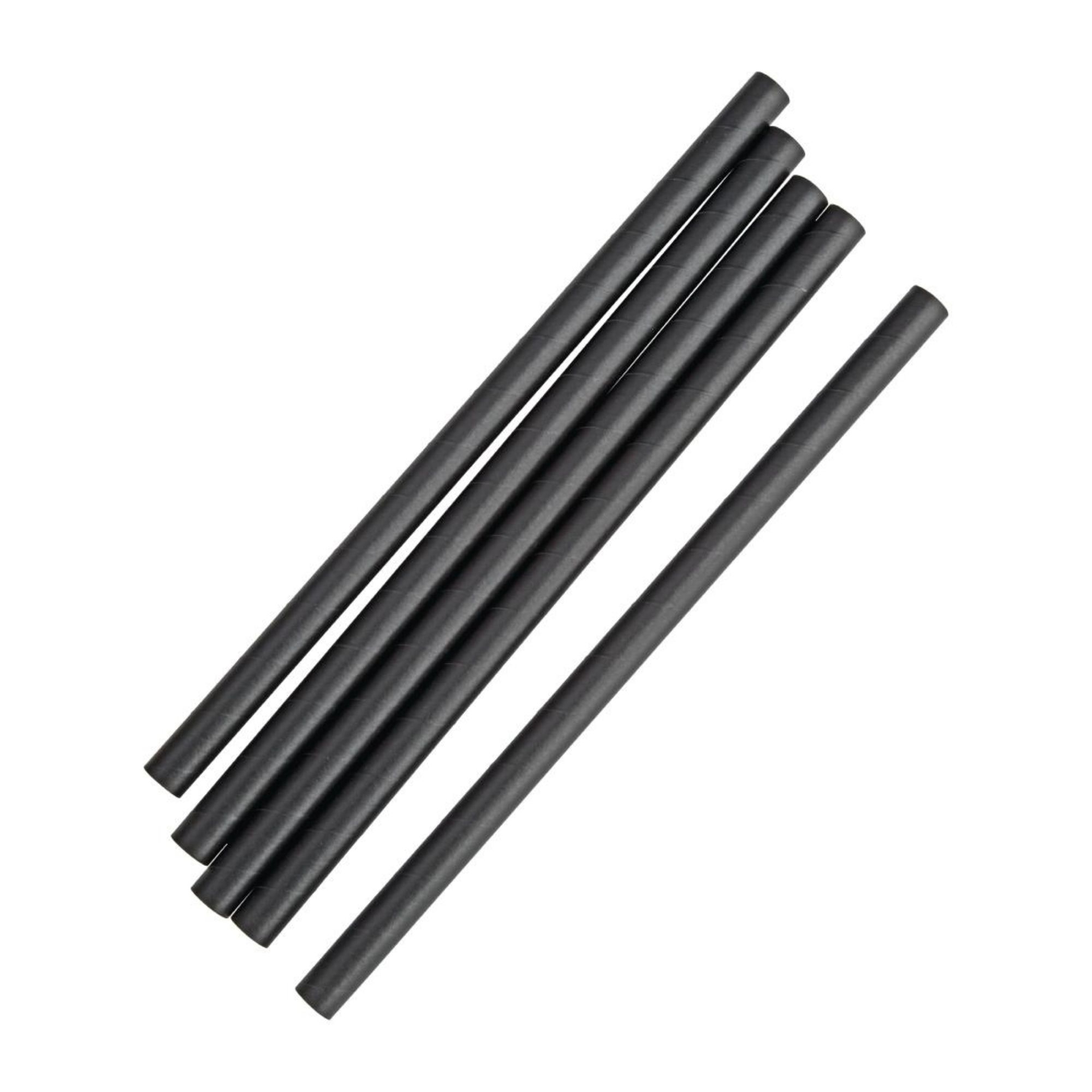 Picture of Fiesta Compostable Paper Smoothie Straws Black (Pack of 250)