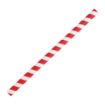 Picture of Fiesta Compostable Paper Smoothie Straws Red Stripes (Pack of 250)
