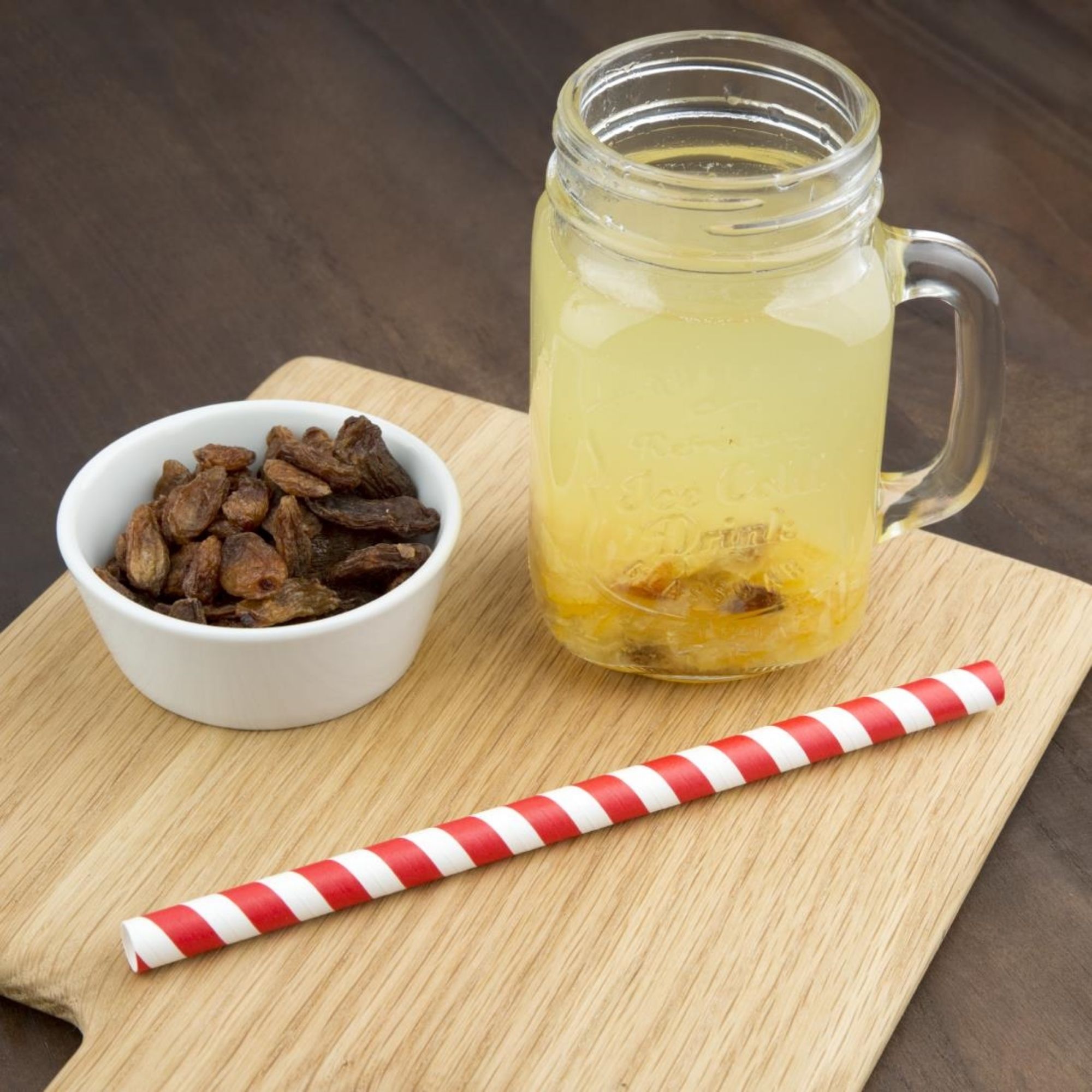 Picture of Fiesta Compostable Paper Smoothie Straws Red Stripes (Pack of 250)