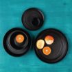 Picture of Olympia Cavolo Textured Black Flat Round Plate - 220mm (Box 6)