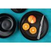Picture of Olympia Cavolo Textured Black Flat Round Plate - 220mm (Box 6)