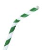 Picture of Fiesta Compostable Bendy Paper Straws Green Stripes (Pack of 250)