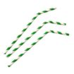 Picture of Fiesta Compostable Bendy Paper Straws Green Stripes (Pack of 250)