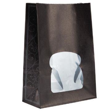 Picture of Colpac Recyclable Paper Sandwich Bags With Window Black (250 pack)