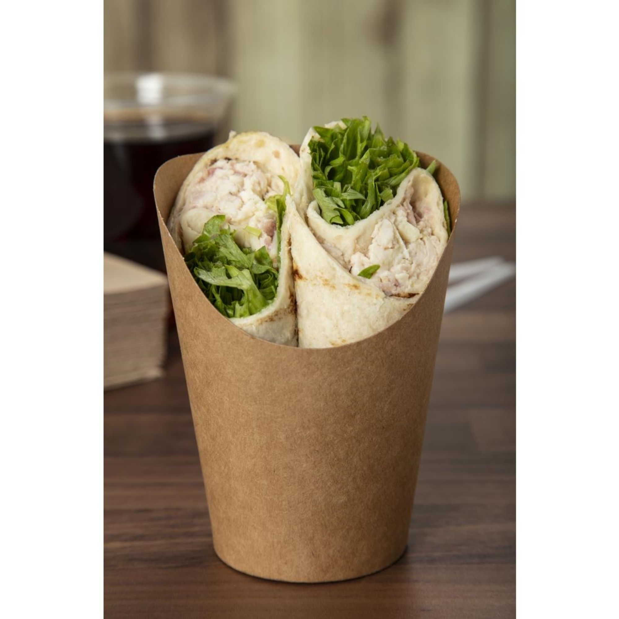 Picture of Colpac Recyclable Kraft Tortilla Wrap Scoops (1000 pack)