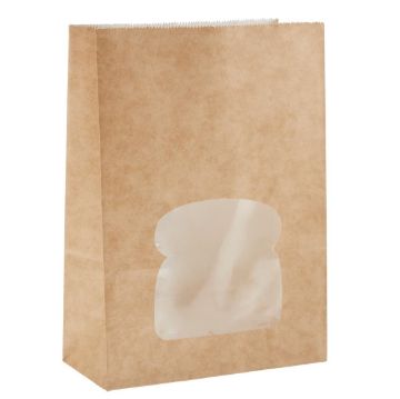 Picture of Colpac Recyclable Paper Sandwich Bags With Window Kraft (250 pack)