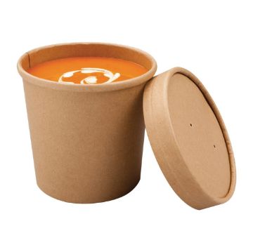 Picture of Colpac Recyclable Kraft Microwavable Soup Cups 350ml / 12oz (Pack of 500)