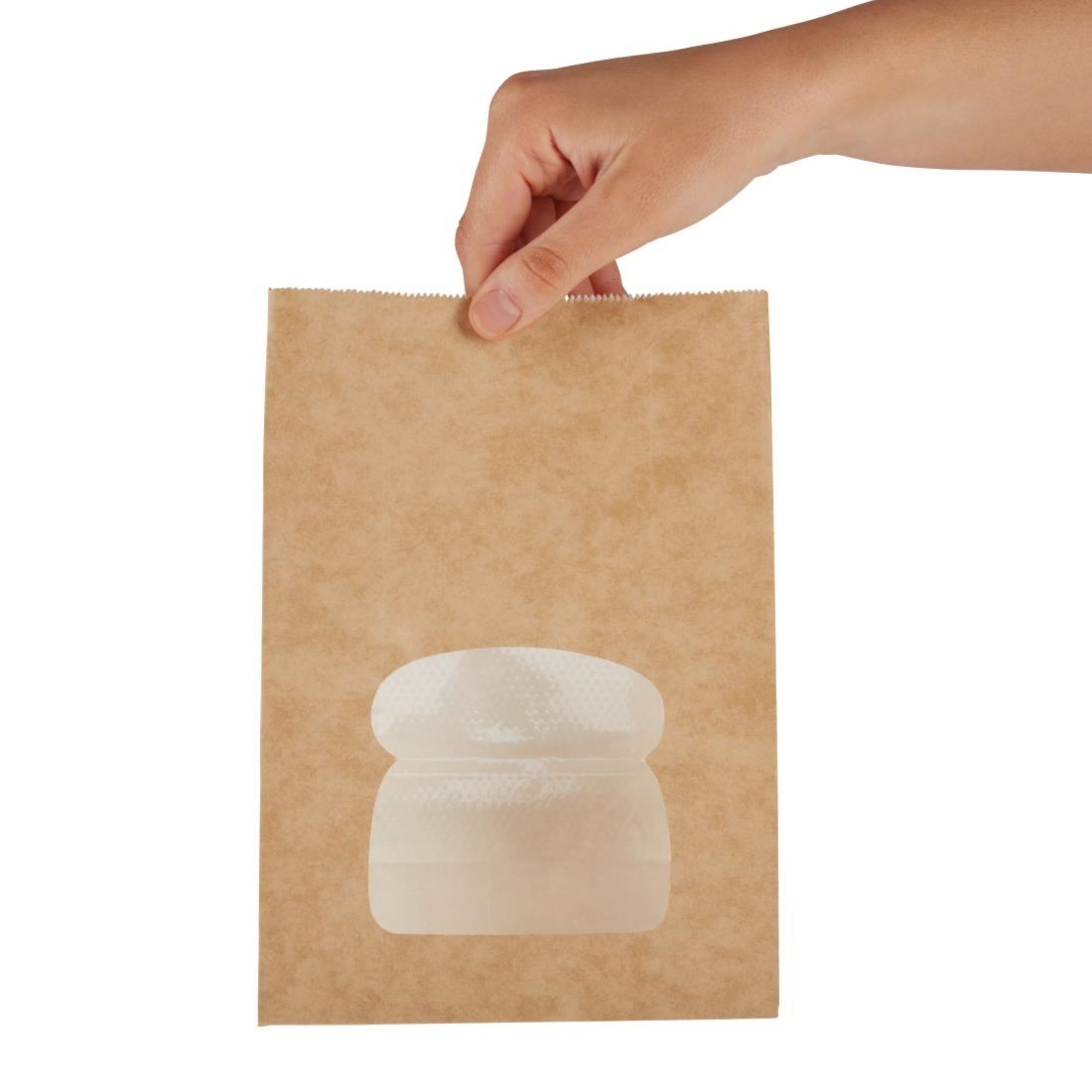 Picture of Colpac Recyclable Paper Sandwich Bags With Window Kraft (250 pack)