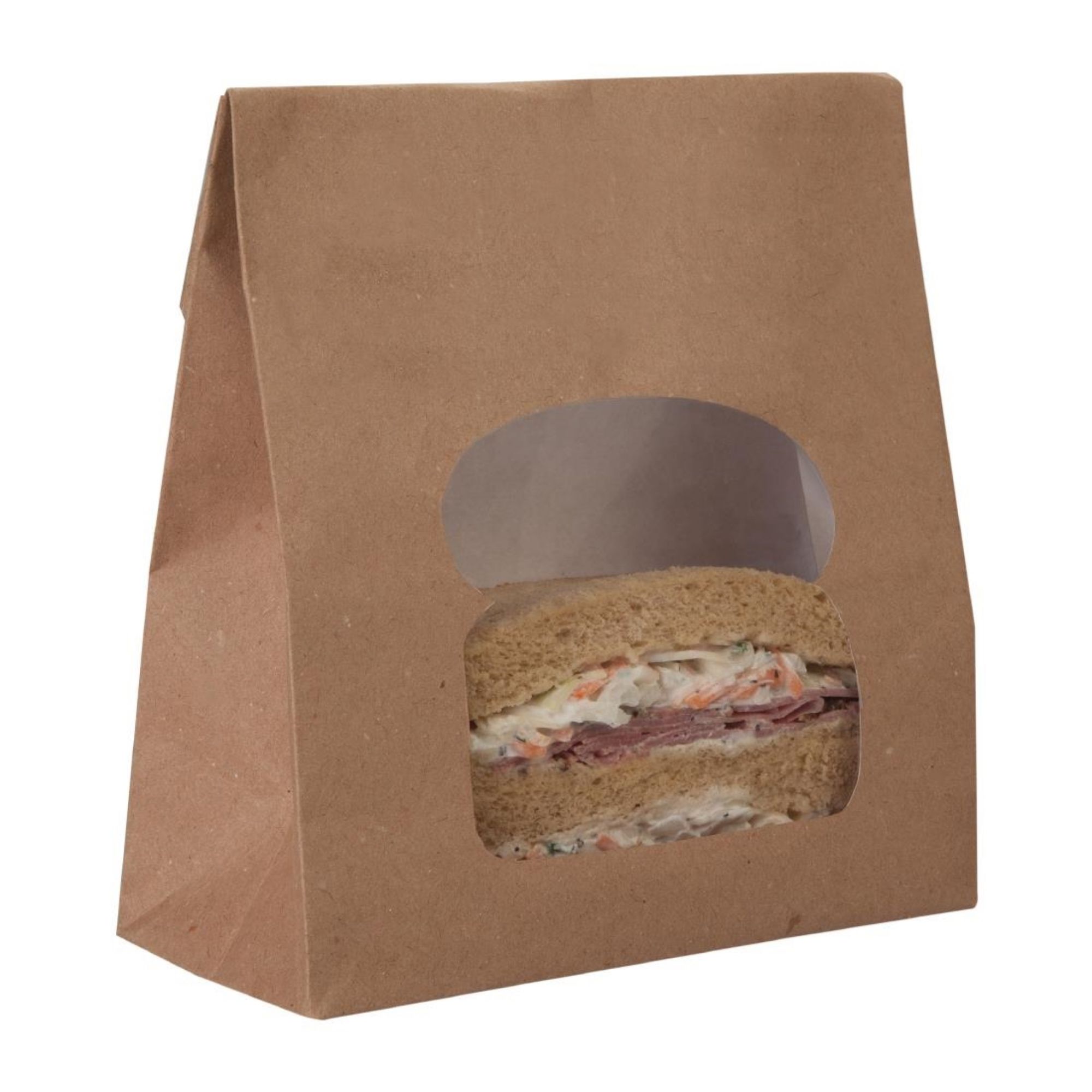 Picture of Colpac Recyclable Paper Sandwich Bags With Window Kraft (250 pack)