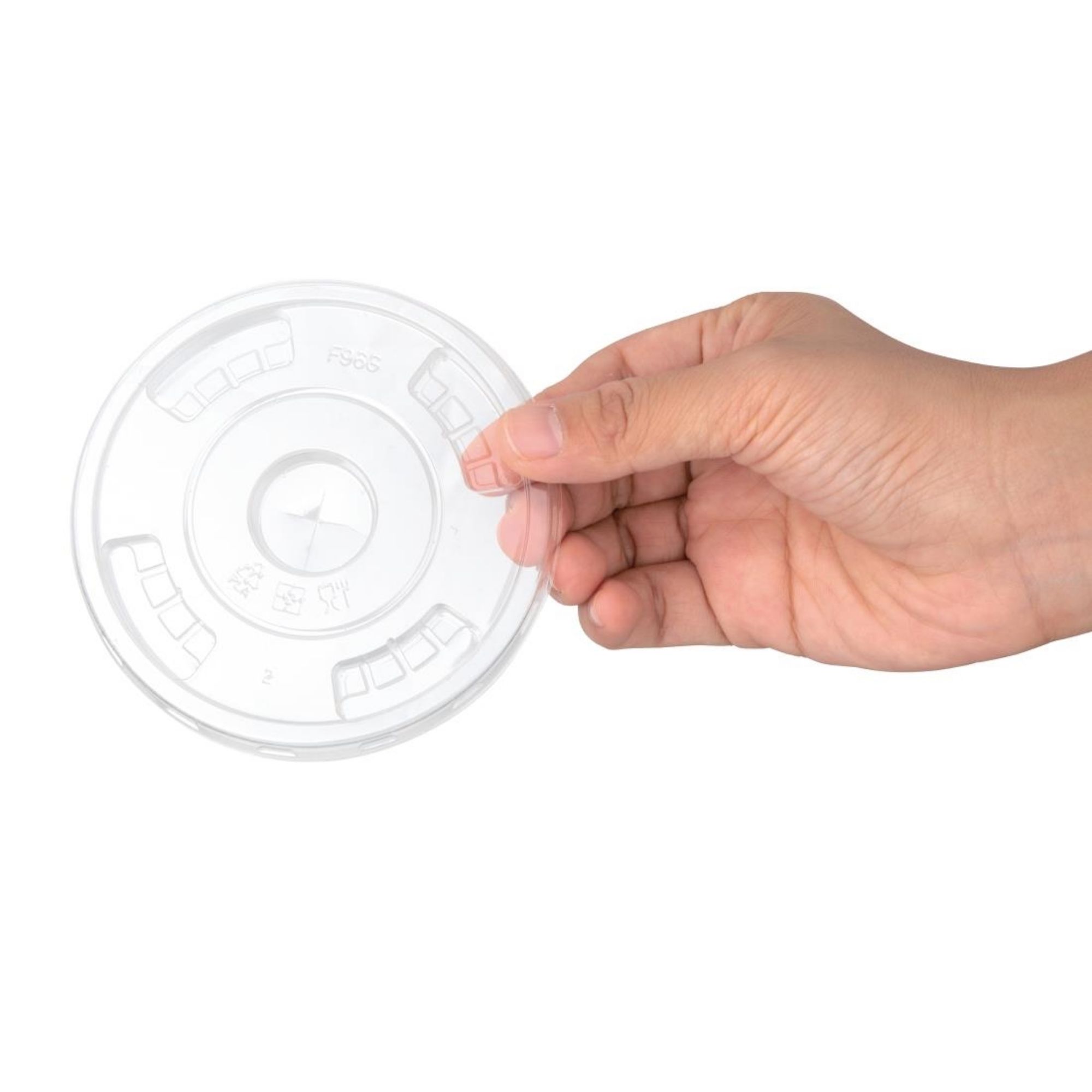 Picture of Fiesta Compostable PLA Cold Cup Flat Lids 12oz / 16oz / 20oz (Pack of 1000)