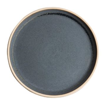 Picture of Olympia Canvas Flat Round Plate Blue Granite 250mm (Pack of 6)