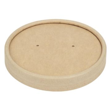Picture of Colpac Recyclable Kraft Microwavable Soup Cup Lids 8oz and 12oz (Pack of 500)