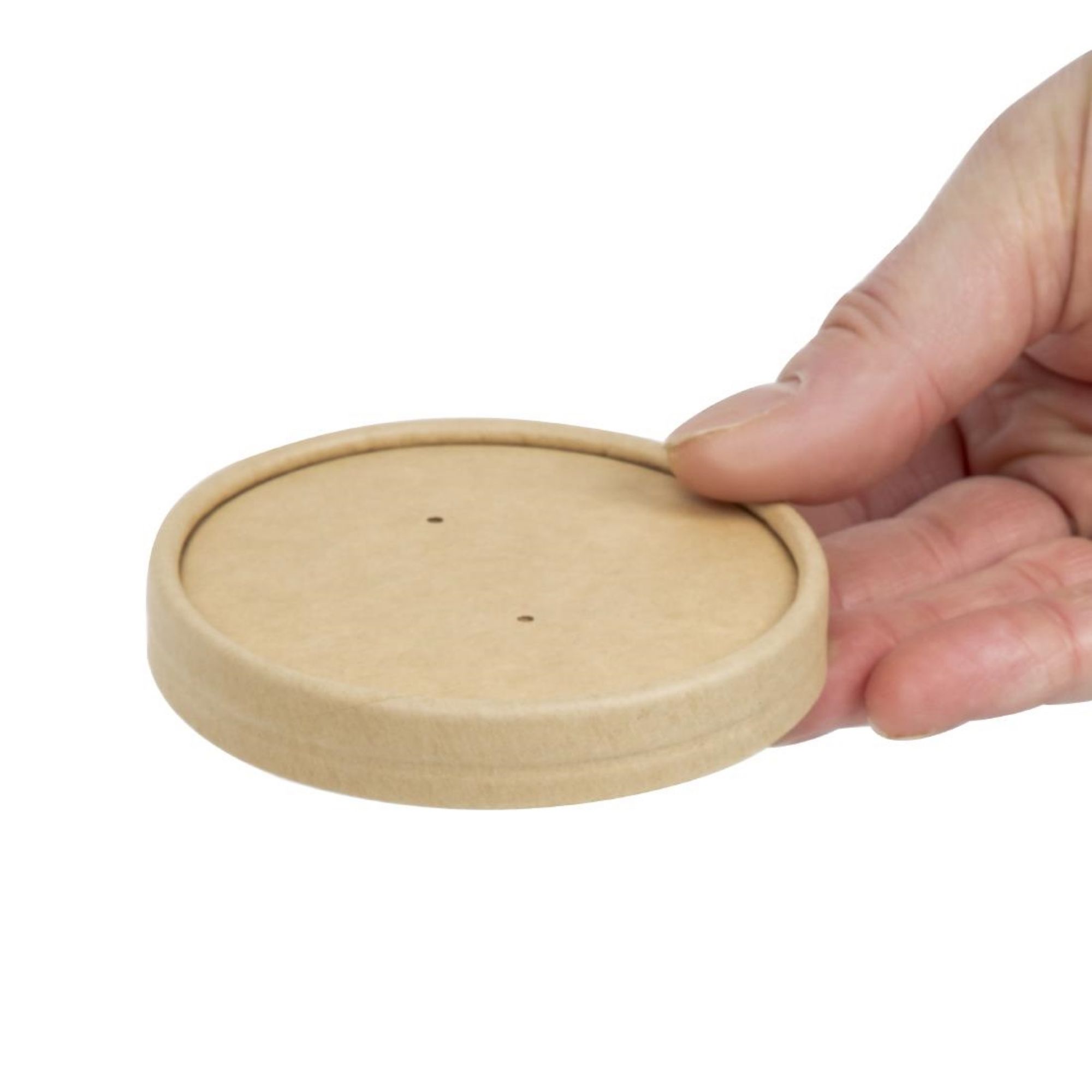 Picture of Colpac Recyclable Kraft Microwavable Soup Cup Lids 8oz and 12oz (Pack of 500)