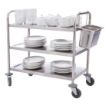 Picture of Vogue Stainless Steel 3 Tier Clearing Trolley Large