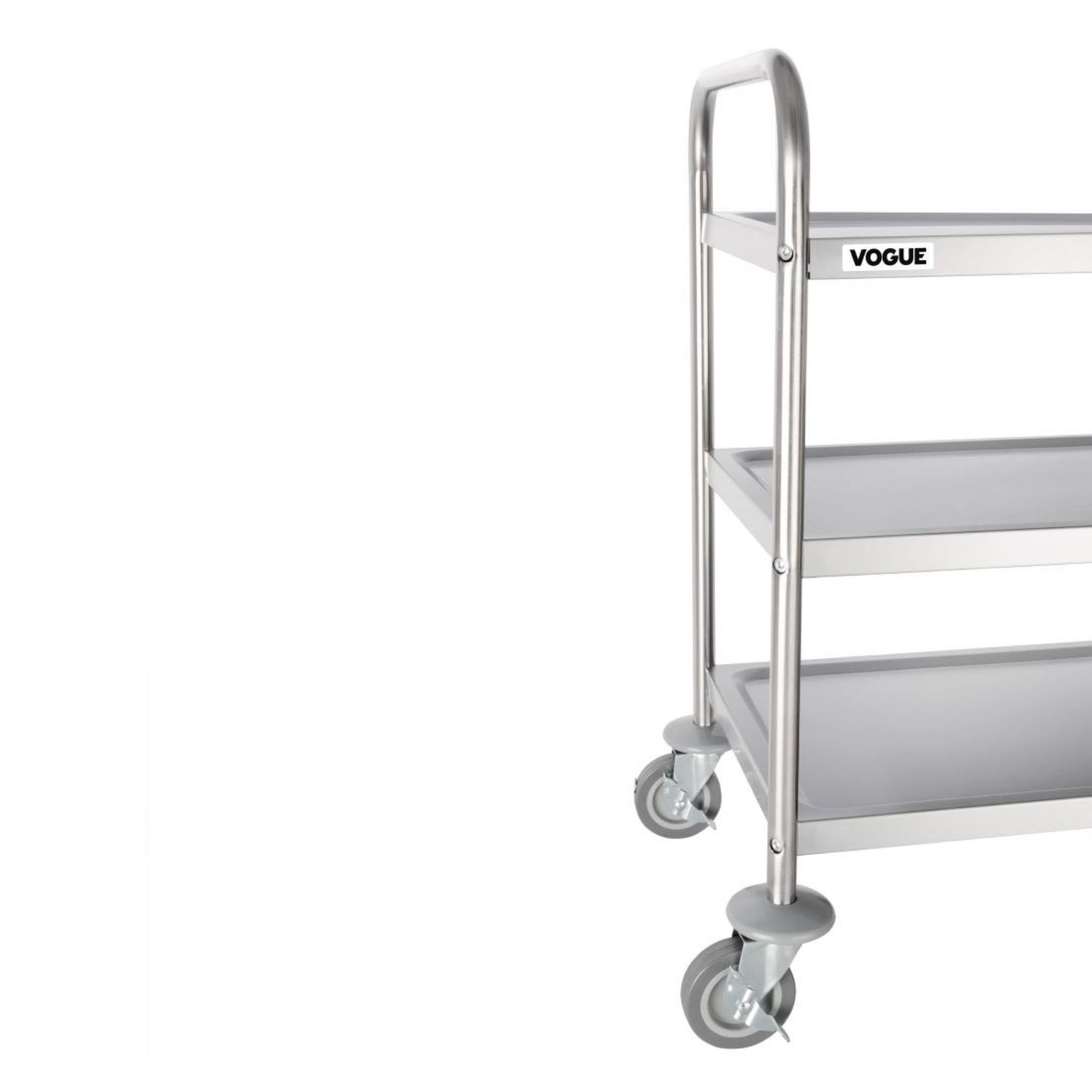 Picture of Vogue Stainless Steel 3 Tier Clearing Trolley Medium