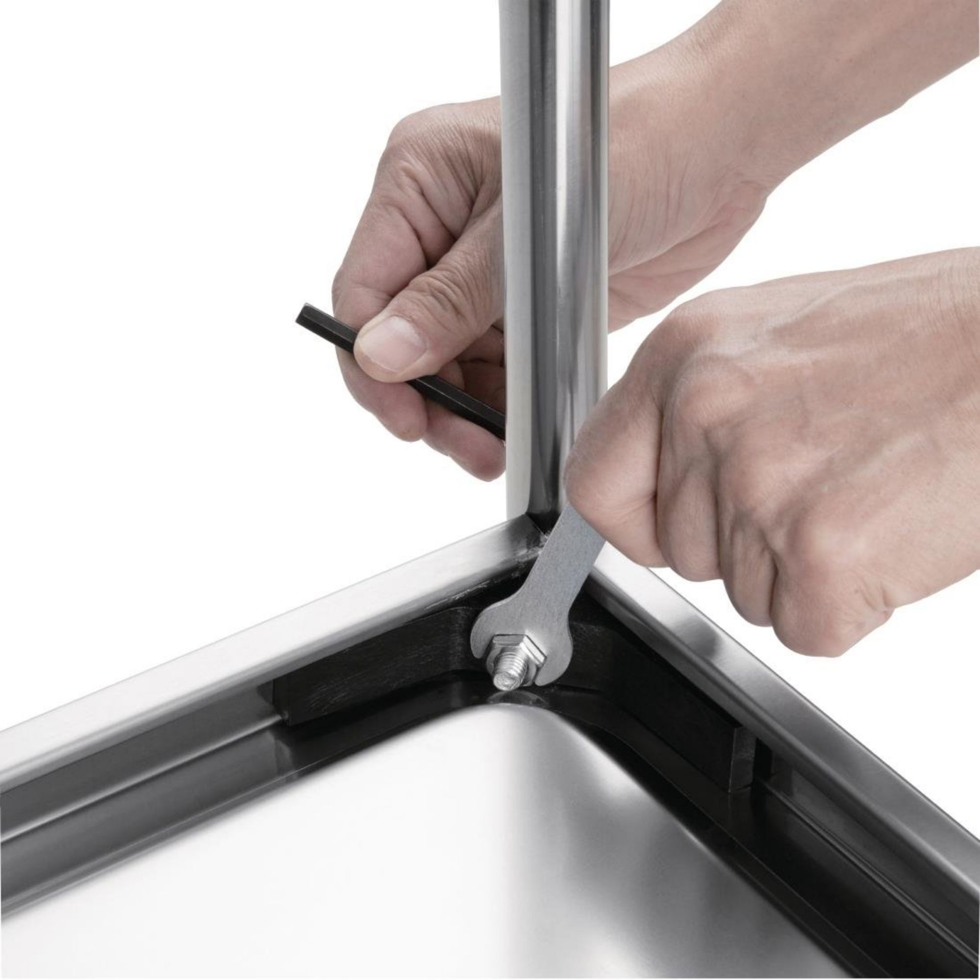 Picture of Vogue Stainless Steel 3 Tier Clearing Trolley Medium