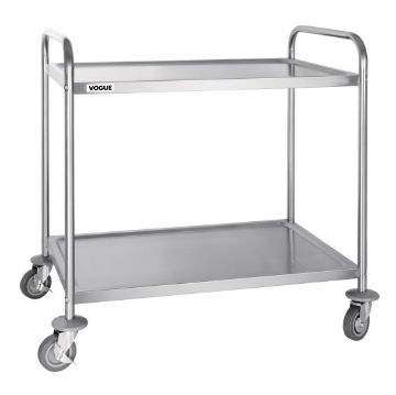 Picture of Vogue Stainless Steel 2 Tier Clearing Trolley Large
