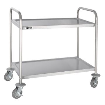 Picture of Vogue Stainless Steel 2 Tier Clearing Trolley Medium
