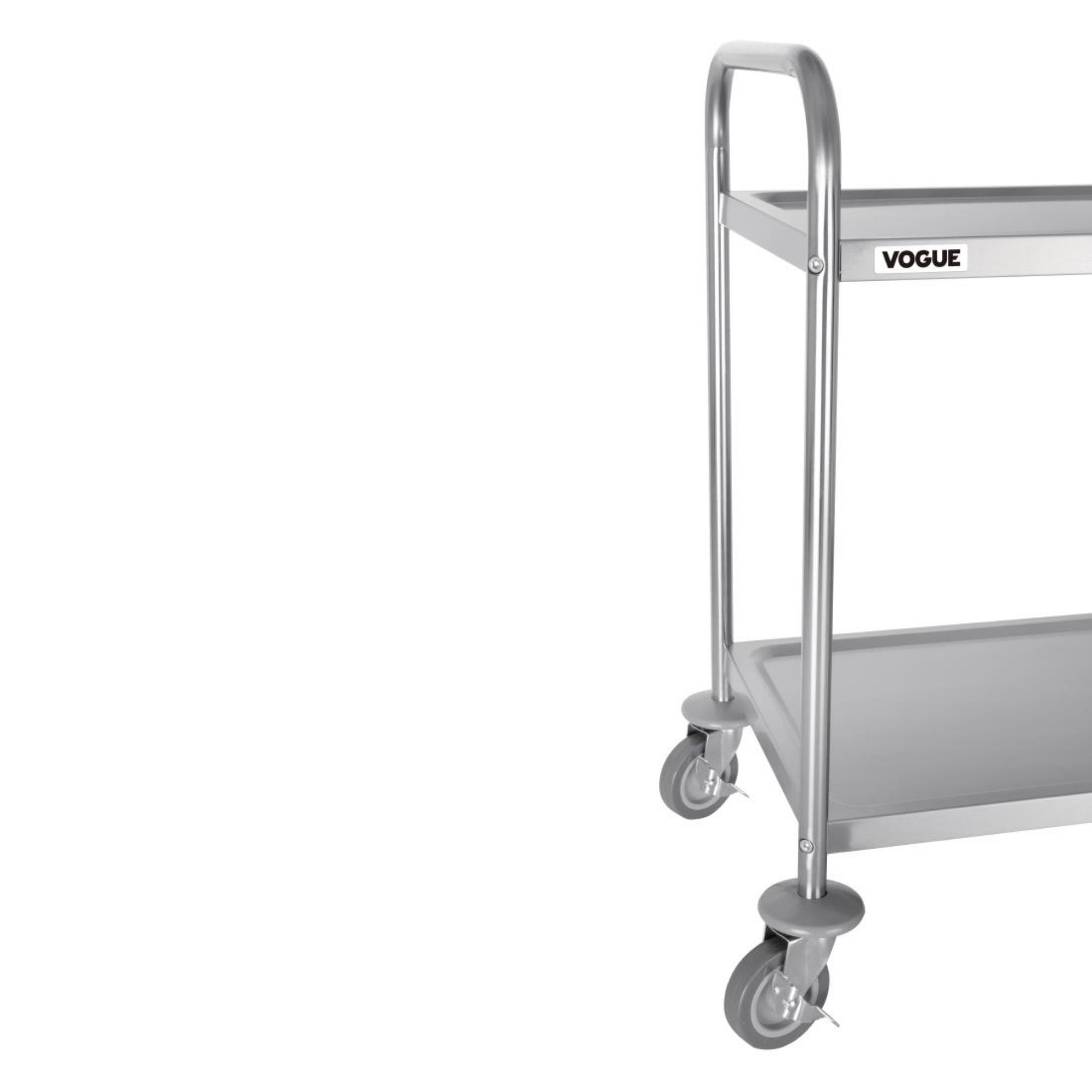 Picture of Vogue Stainless Steel 2 Tier Clearing Trolley Medium