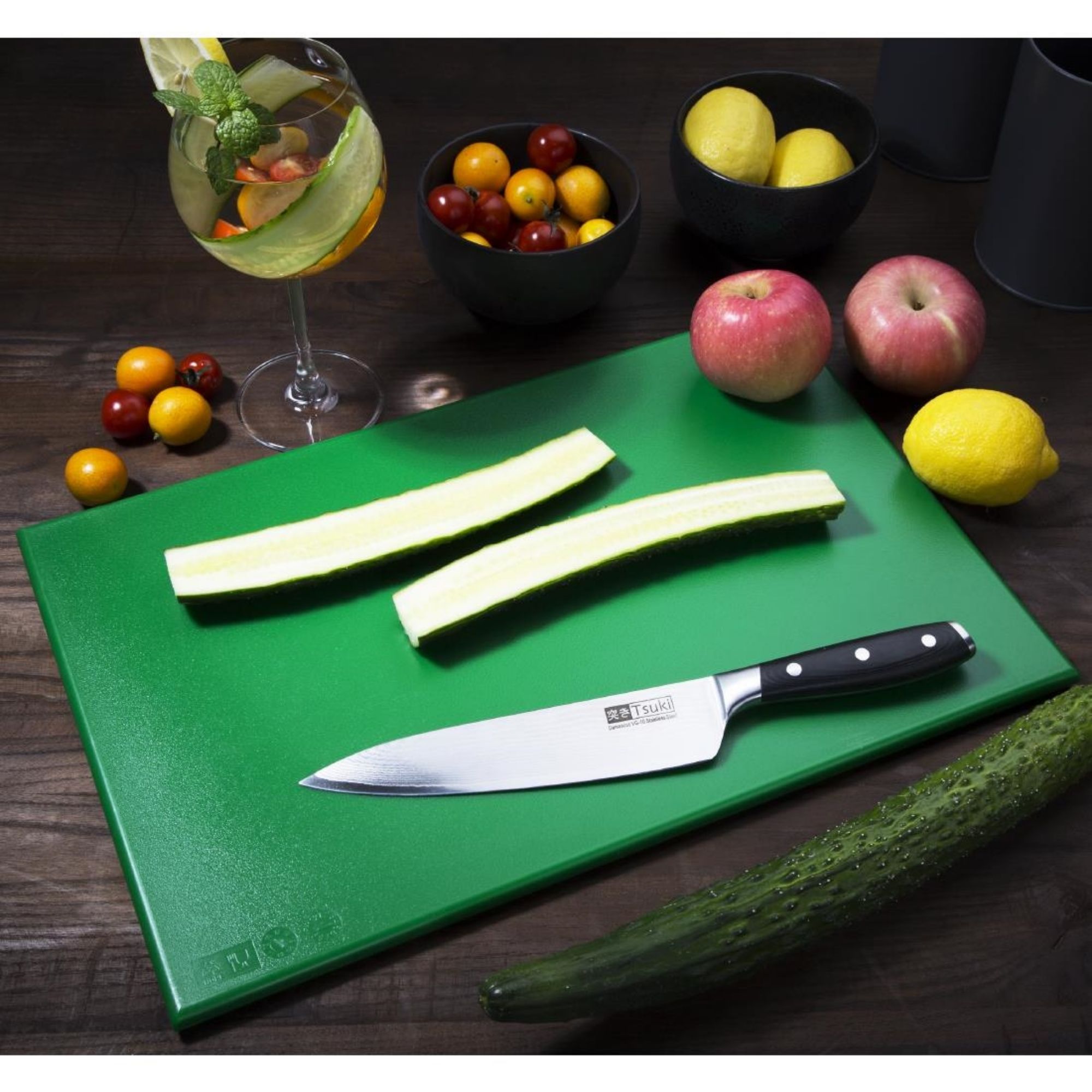 Picture of Hygiplas High Density Antibacterial Green Chopping Board 455x305x12mm
