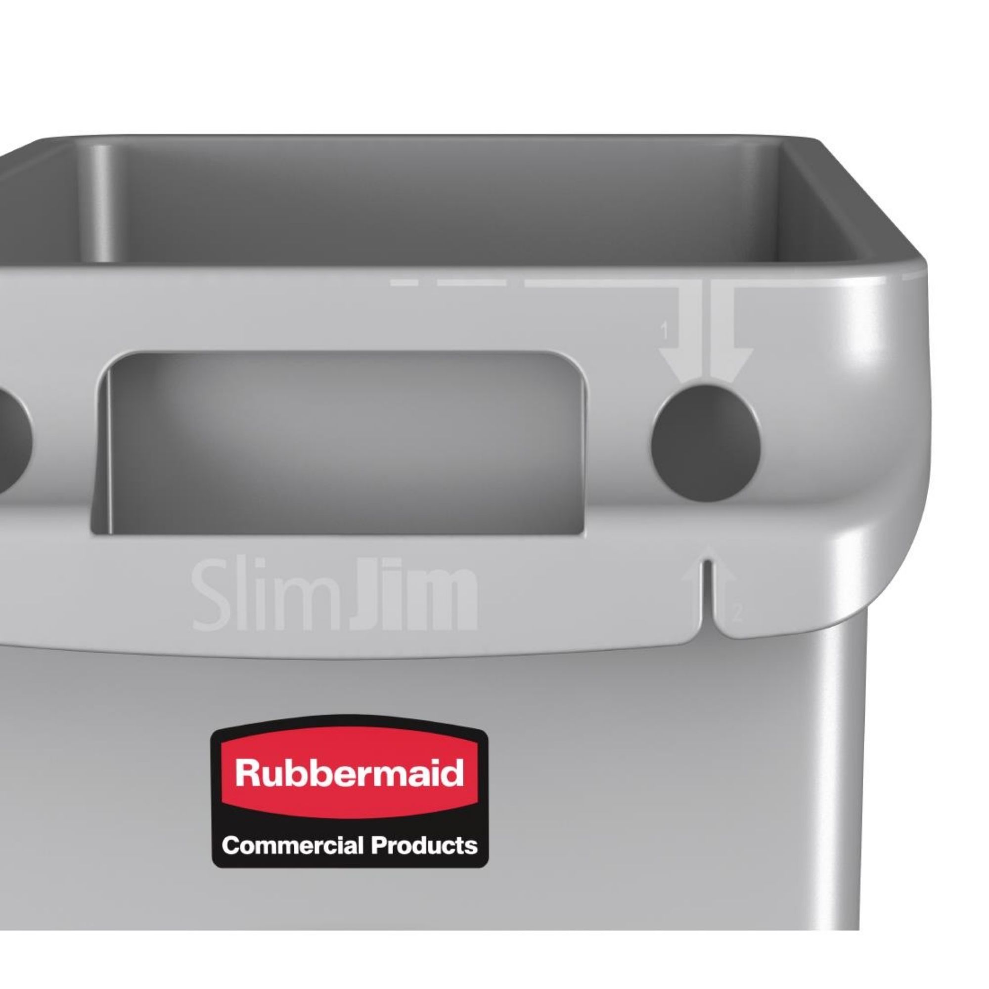 Picture of Rubbermaid Slim Jim Container with Venting Channels Grey 60Ltr