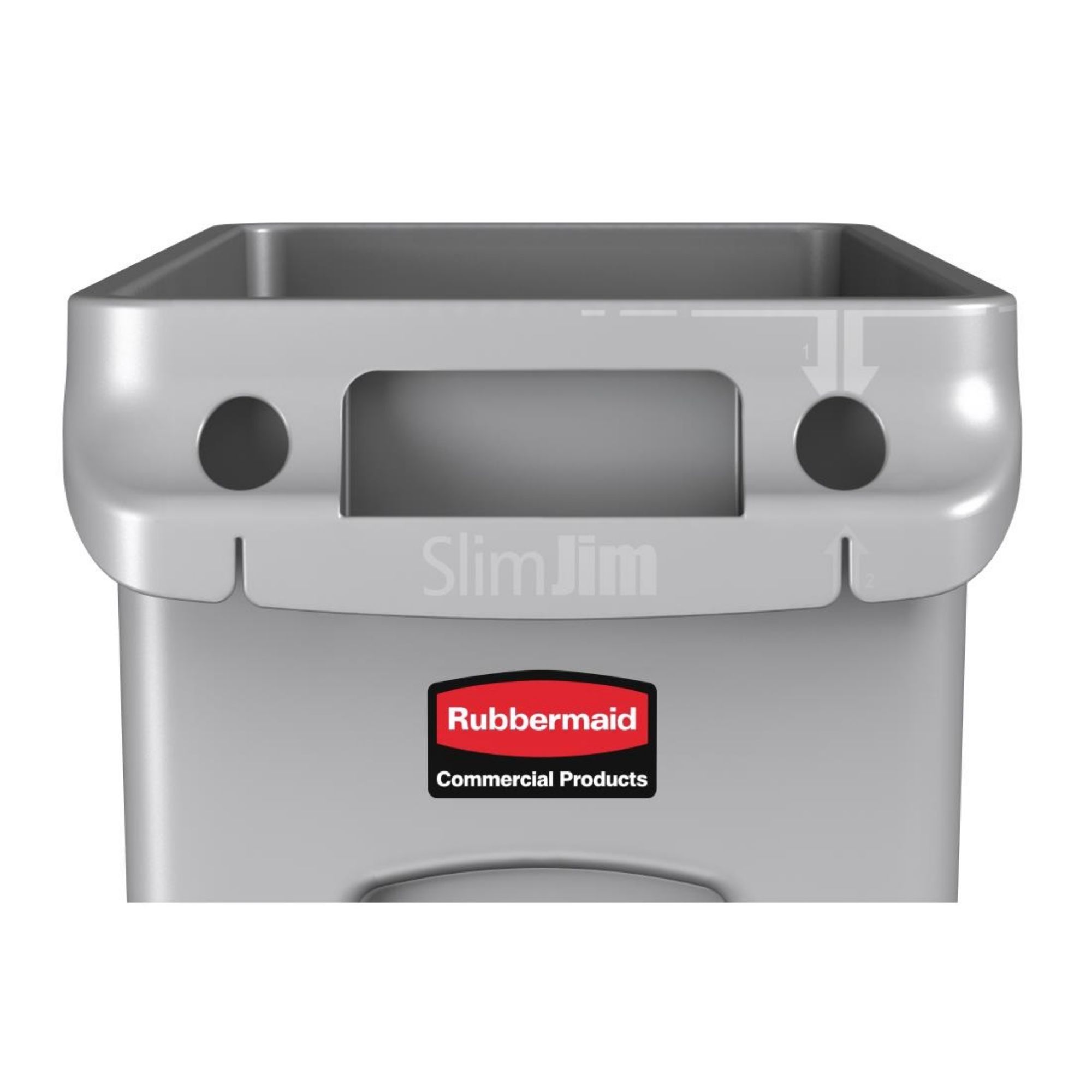 Picture of Rubbermaid Slim Jim Container with Venting Channels Grey 60Ltr