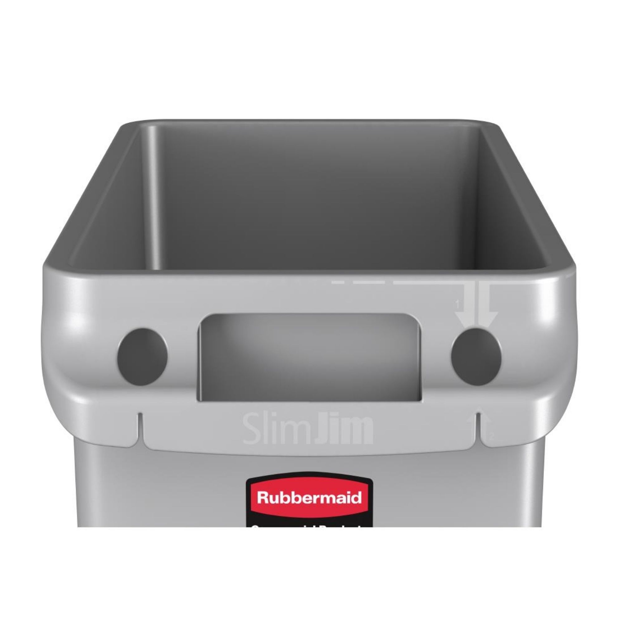 Picture of Rubbermaid Slim Jim Container with Venting Channels Grey 60Ltr