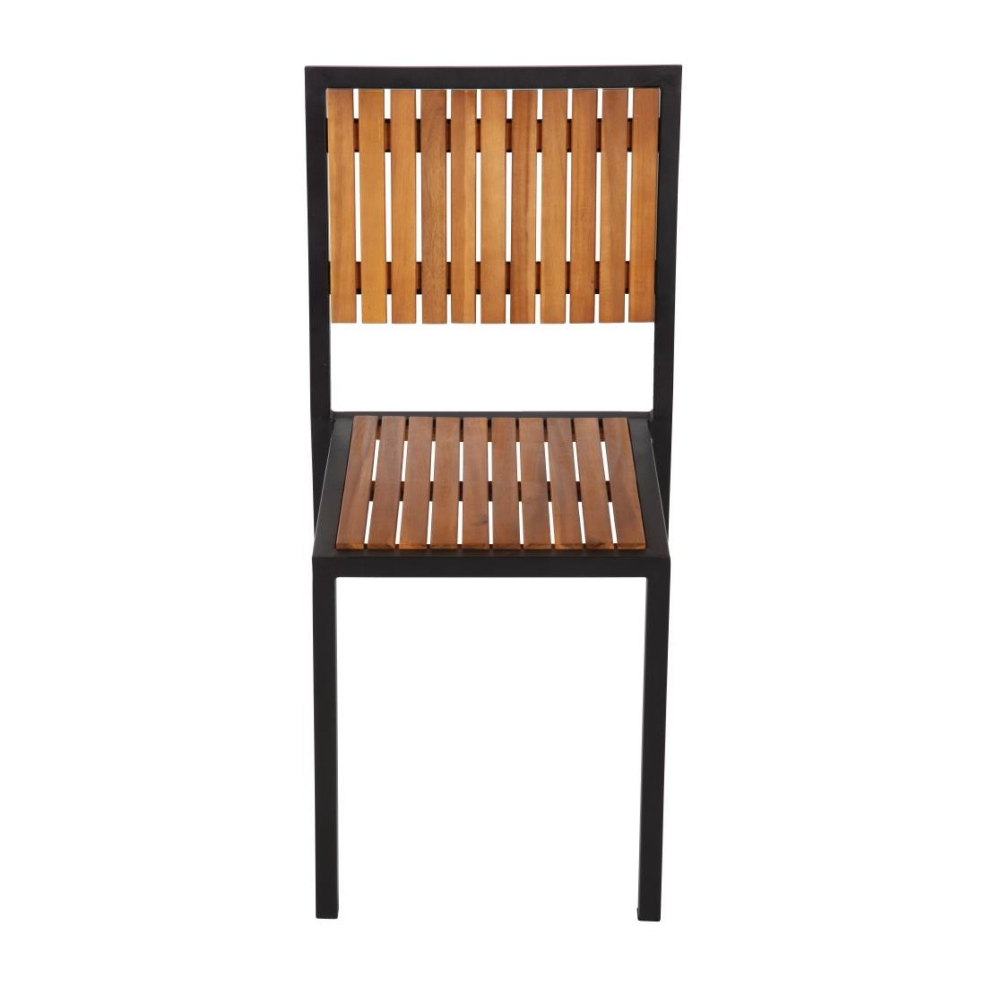 Picture of Bolero Steel & Acacia Side Chairs (Pack of 4)