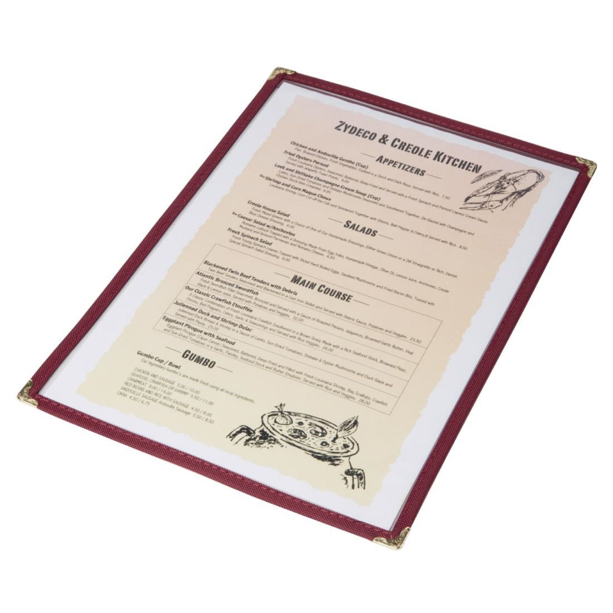 Picture of Olympia American Style Menu Cover A4 Burgundy