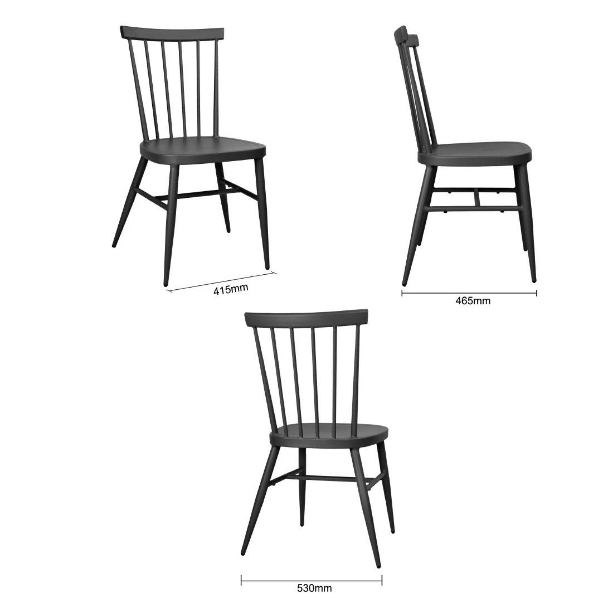 Picture of Bolero Windsor Aluminium Black Chairs (Pack of 4)