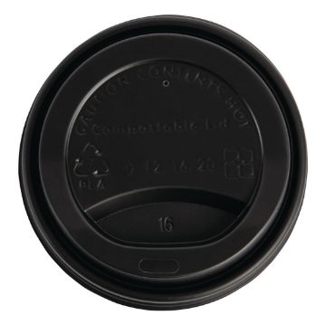 Picture of Fiesta Compostable Coffee Cup Lids 340ml / 12oz (Pack of 50)