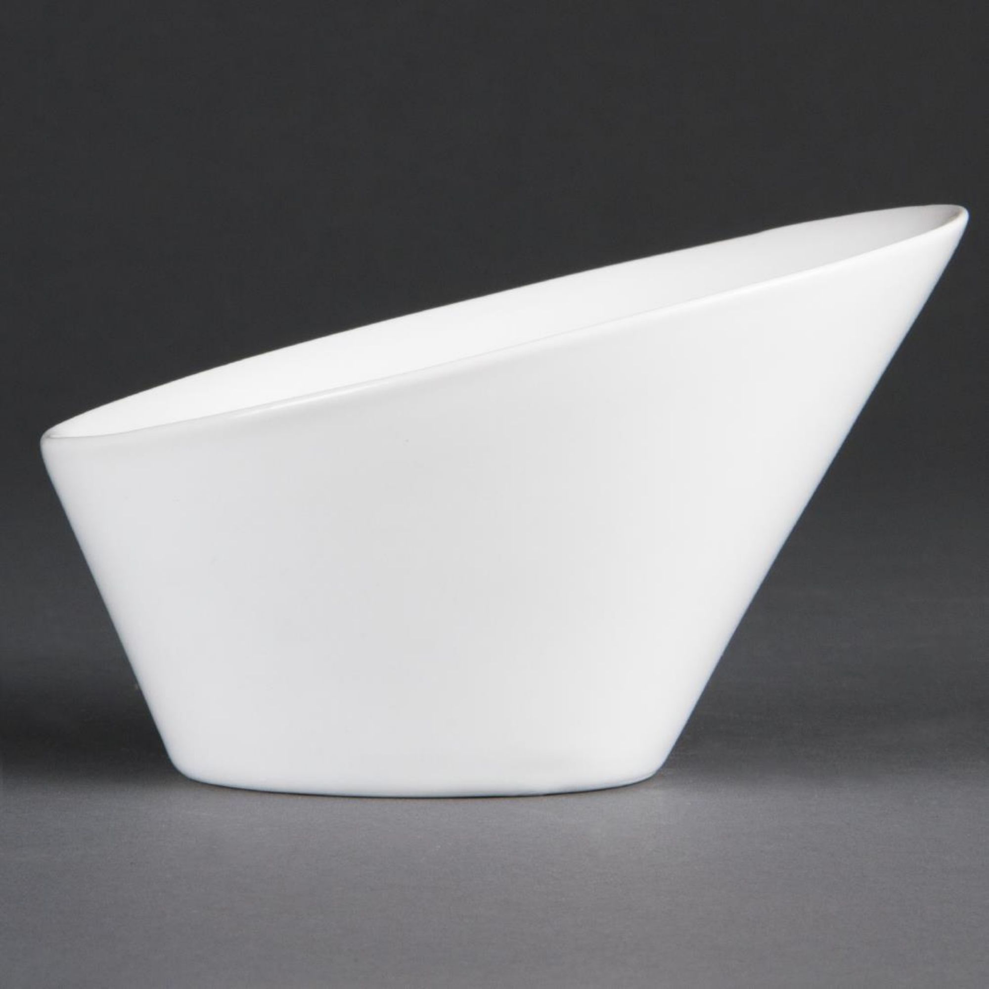 Picture of Olympia Whiteware Oval Sloping Bowls 154 x 133mm 335ml (Pack of 4)